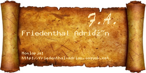 Friedenthal Adrián névjegykártya